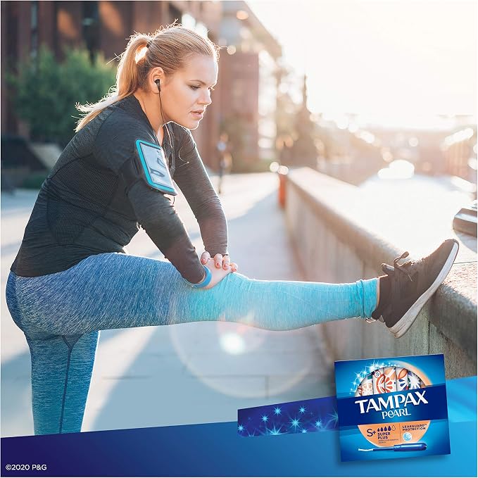 Tampax Pearl Tampons with Plastic Applicator, Super Plus Absorbency, Unscented, 50 Count - Pack of 6 (300 Count Total)