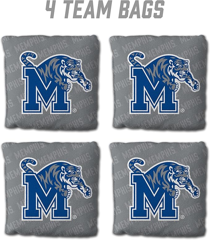 YouTheFan Officially-Licensed NCAA Set of 4 Cornhole Bags - All Weather Regulation 6” x 6” Size - 16oz Weight - Designed in USA