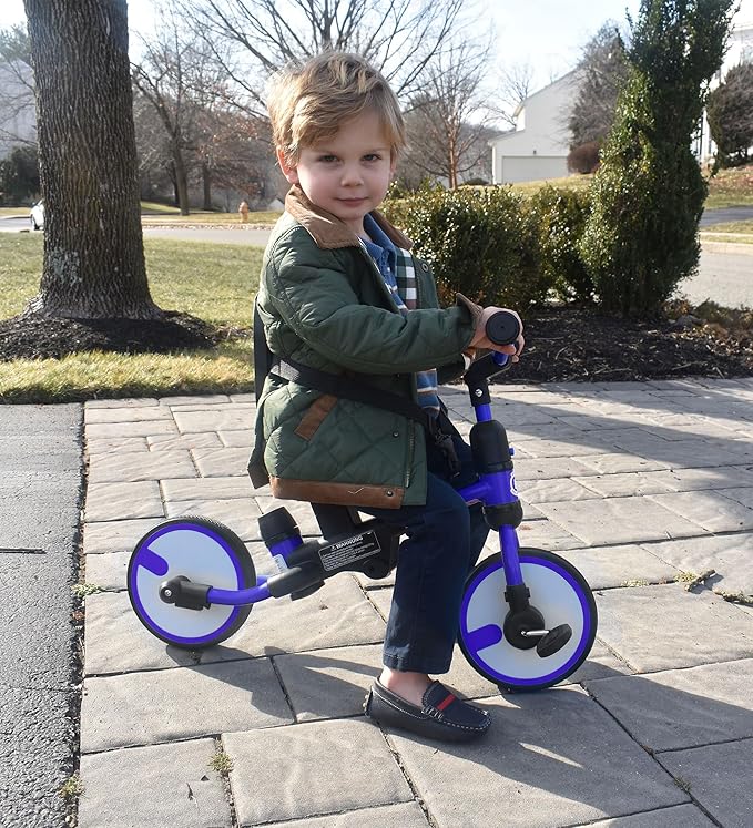 besrey Toddler Tricycle with Spare Wheel,Toddler Bike 1-3 Years Old,5 in 1 Kids Trike with Push Handle,Backrest and Safety Belt,Balance Bike 1+ Year Old,Birthday Gift and Toy for Boys and Girls