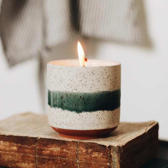 Hyggelight - The Growing Candle, Lemongrass Scented, 8.5oz Ceramic Pot, Single Wick Aromatherapy Candles, 100% Soy for Women and Men, Edith