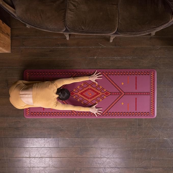 Liforme Printed Yoga Mat Collection - Free Yoga Bag Included - Patented Alignment System, Warrior-like Grip, Non-Slip, Eco-friendly, Sweat-resistant, Long, Wide and Thick for Comfort