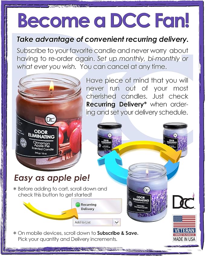 Baby Powder Two Pack Odor Eliminating Highly Fragranced Candle - Eliminates 95% of Pet, Smoke, Food, and Other Smells Quickly - Up to 80 Hour Burn time - 12 Ounce Premium Soy Blend