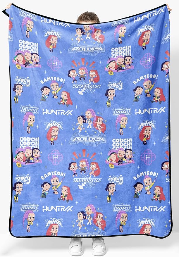 Jay Franco Kids Plush Throw Blanket – Ultra Soft Cozy Plush Fleece for Bed, Couch, Sofa, Home Décor, Official Licensed Huntrix, Purple - Kpop Demon Hunters, 46x60 - Throw Blanket