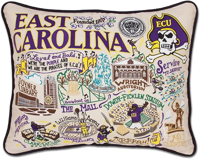 Catstudio East Carolina University Collegiate Embroidered Decorative Throw Pillow