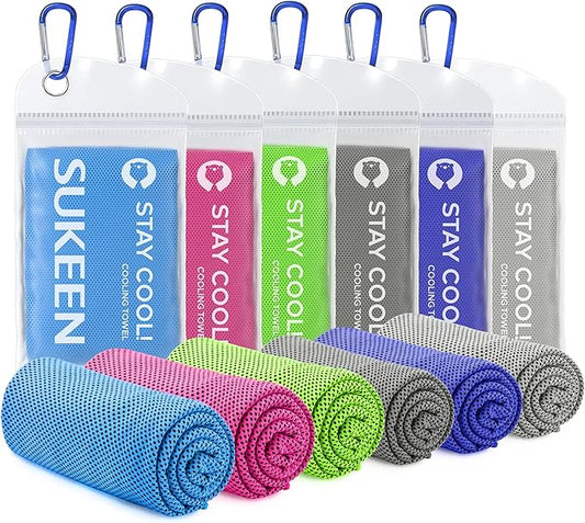 Sukeen Cooling Towels(40"x12") for Neck & Head, Soft Breathable Chilly Towel for Yoga, Golf, Gym, Camping, Running, Workout & More Activities