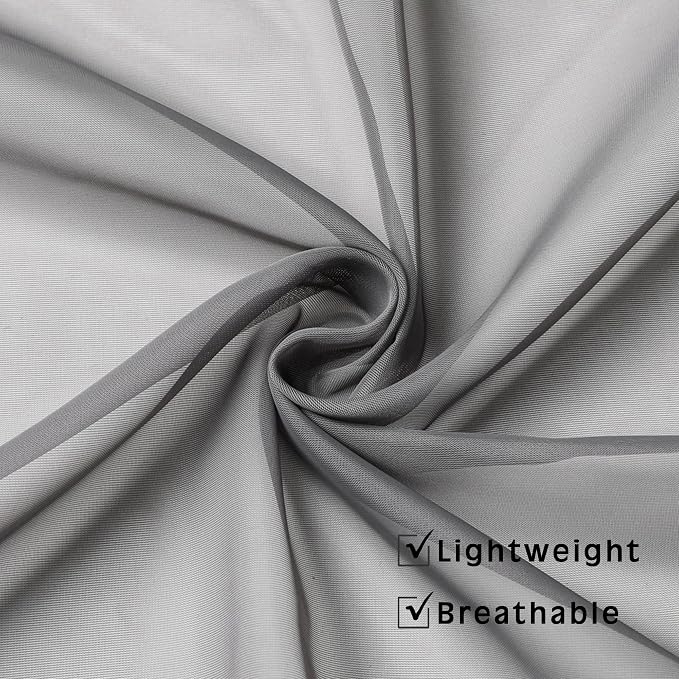 OWENIE Gray Sheer Curtains, Sheer Curtains 63 inch Length 2 Panels Set, Rod Pocket Voile Fimly Sheer Drapes for Living Room/Bedroom, 2pcs, Each 42" W x 63" L