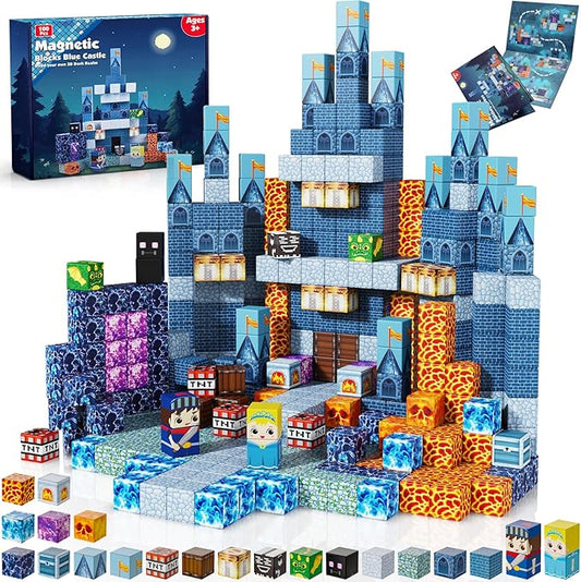 Magnetic Blocks - 100 PCS Magnetic Building Blocks - Magnet Cubes Toys Stacking,STEM Montessori Sensory Toys for 3+ Year Old Boys & Girls Birthday Gifts(0.8IN/2CM)