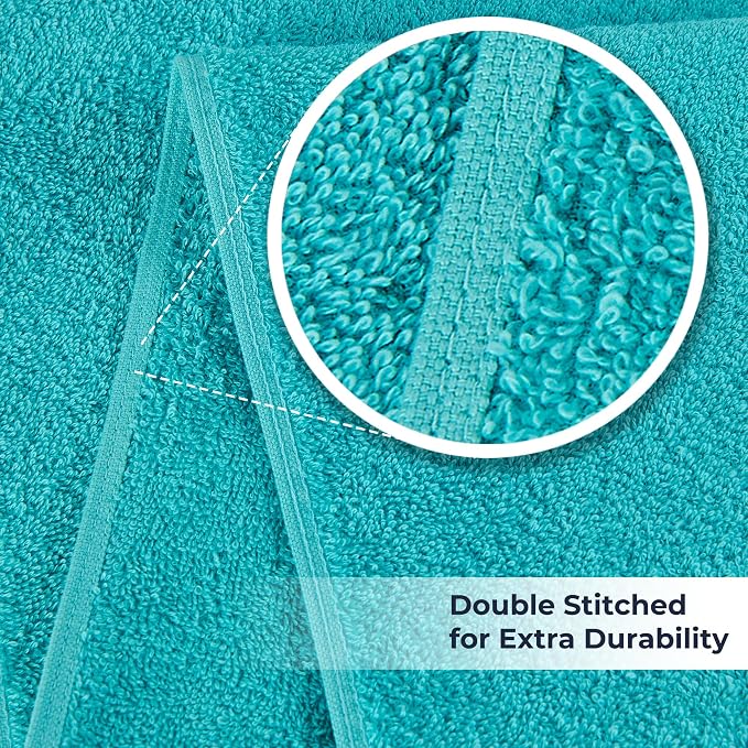 NUKURA 12’’ x 40’’, 450 GSM Sweat Towel, Extra Absorbency 100% Cotton Towel, Running, Pickleball, Gym, Neck Towel, Tennis, Camping, Turquoise