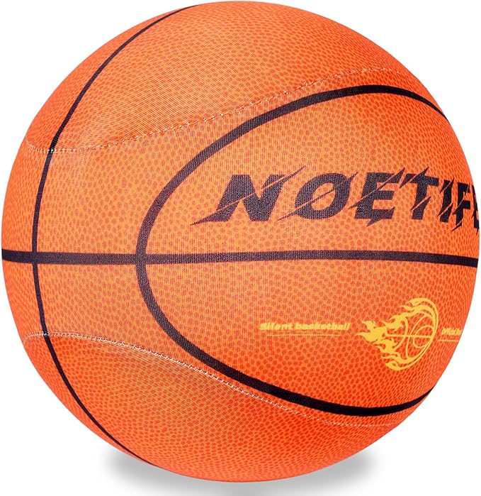 Silent Basketball Size 5 Dribbling Indoor High-Density Soft Foam with Cloth Cover Easy Grip Highly Elastic Silent Quiet Basketball Gifts