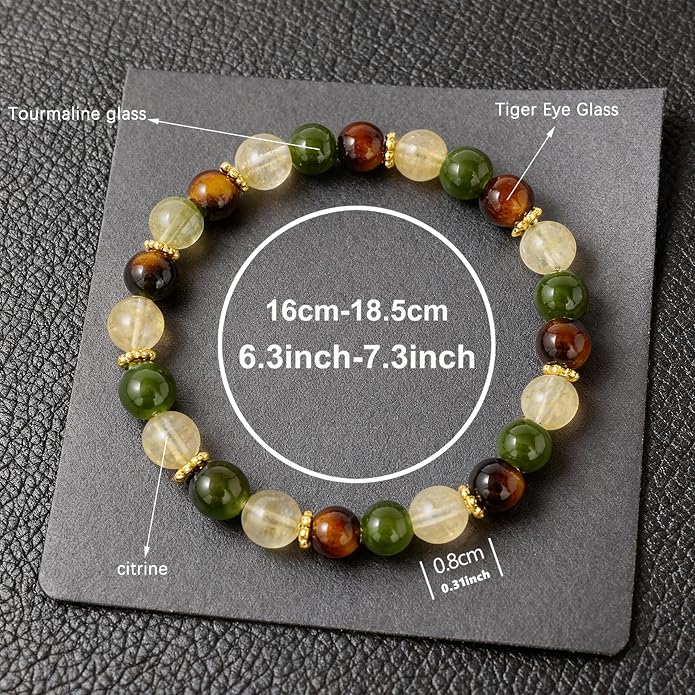 Menopause Bracelet for Women, Natural Crystal Elastic Bracelets Hot Flashes & Anxiety Relief Calming Balance Menopause's Support Jewelry Gift With Card