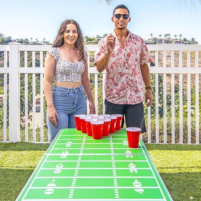 GoPong 8 Foot Portable Beer Pong/Tailgate Tables (Black, Football, American Flag, or Custom Dry Erase)