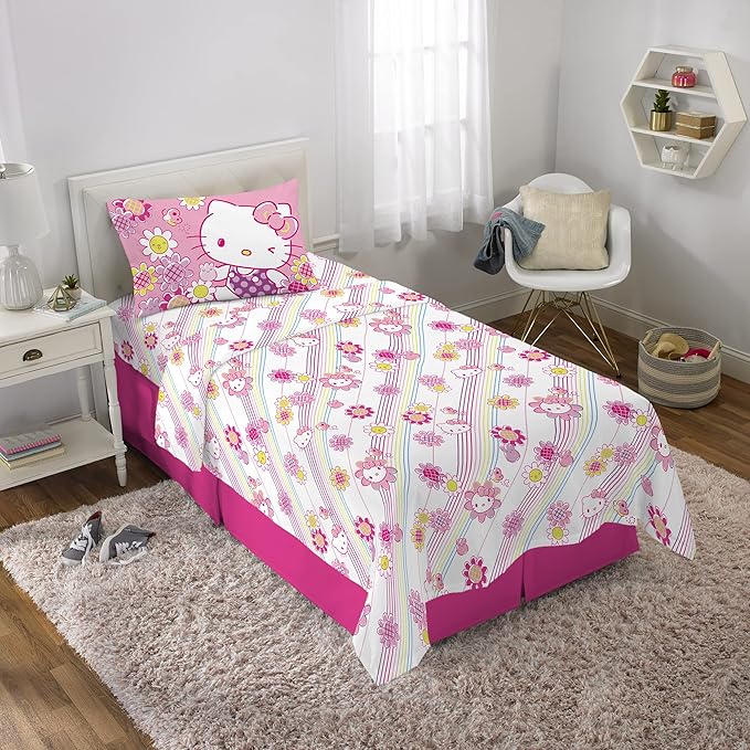 Franco Kids Bedding Super Soft Microfiber Sheet Set, Twin, Hello Kitty