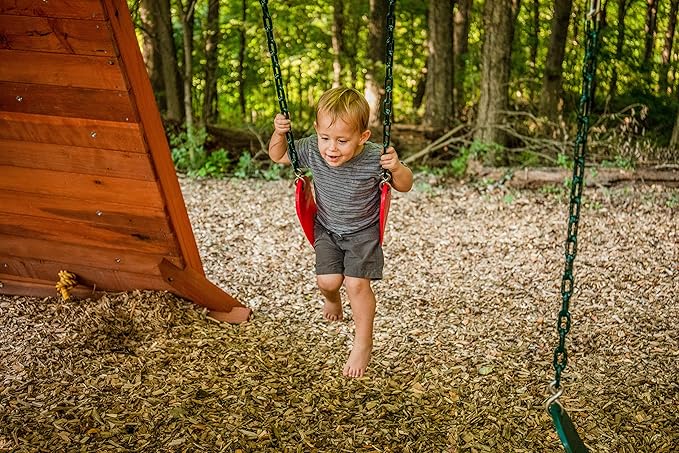Jack & June Red Belt Playset Swing with 80” Chains Made for 5’ and 6’ Deck Height