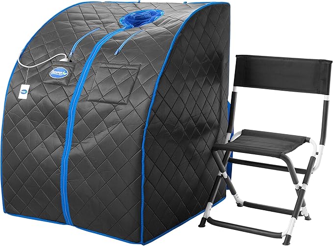 Durasage Ultra Low EMF Infrared Sauna Box – Portable Sauna with Heated Footpad & Chair, Personal Home Spa for, Stress Relief, Weight Loss & Skin Rejuvenation, Foldable, Easy Setup & Remote Control