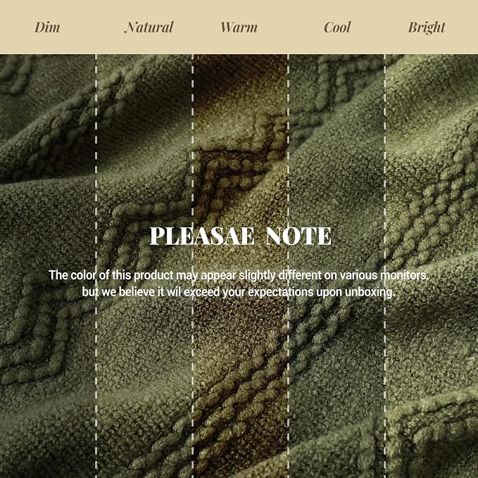 BATTILO HOME Olive Green Throw Blanket for Couch, 50"x60" | Dark Green Blanket with Tassels for Home Decor, Decorative Knitted Throw Blanket for Couch Cover