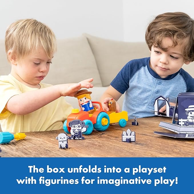 Educational Insights Design & Drill Bolt Buddies Tractor Take Apart Toy with Screwdriver Tool, Preschool STEM Toy, Gift For Boys & Girls, Ages 3+