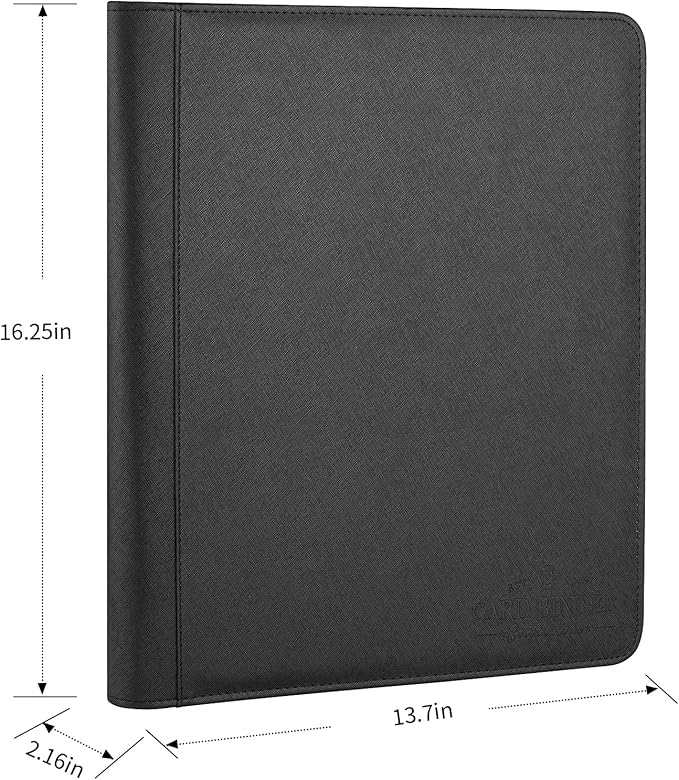 Toploader Binder,Toploader Hard Cases, 9-Pocket Pages Sleeves Hold up 288 Cards.Toploader Card Binder with Sleeves for “3×4” rigid，Card Holder(black)