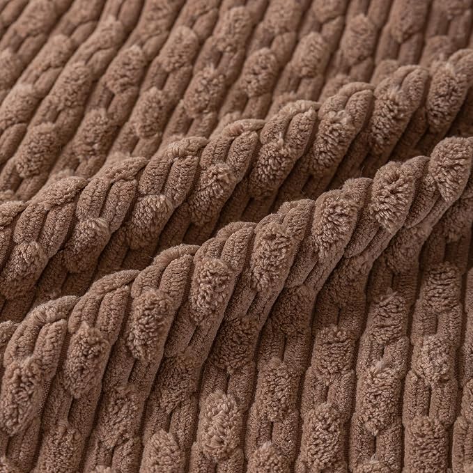 Set of 4 Beige Brown Coffee Decorative Throw Pillow Covers 16x16 Inch Corduroy Pillow Covers for Bed Couch Sofa Living Room Soft Square Cushion Cases