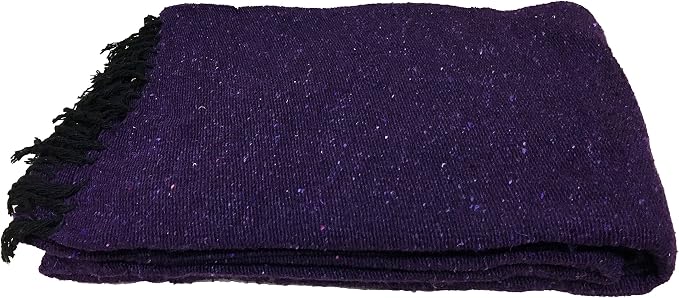 Open Road Goods Solid Color Mexican Yoga Blanket – Large Handwoven Throw for Yoga, Beach, Camping or Home – Soft and Durable Cotton Blend