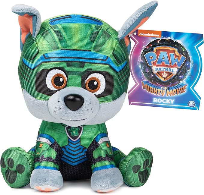GUND PAW Patrol: The Mighty Movie Rocky Stuffed Animal, Officially Licensed Plush Toy for Ages 1 and Up, 6”