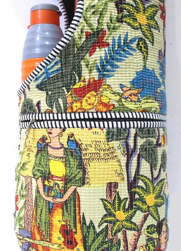 INDIAN CRAFT CASTLE Yoga Mat Bag | Tote Mat Bag | Sling Yoga Tote w/Large Side Pocket & Zipper Pocket | Yoga Mat Carrier Fits Most Size Mats
