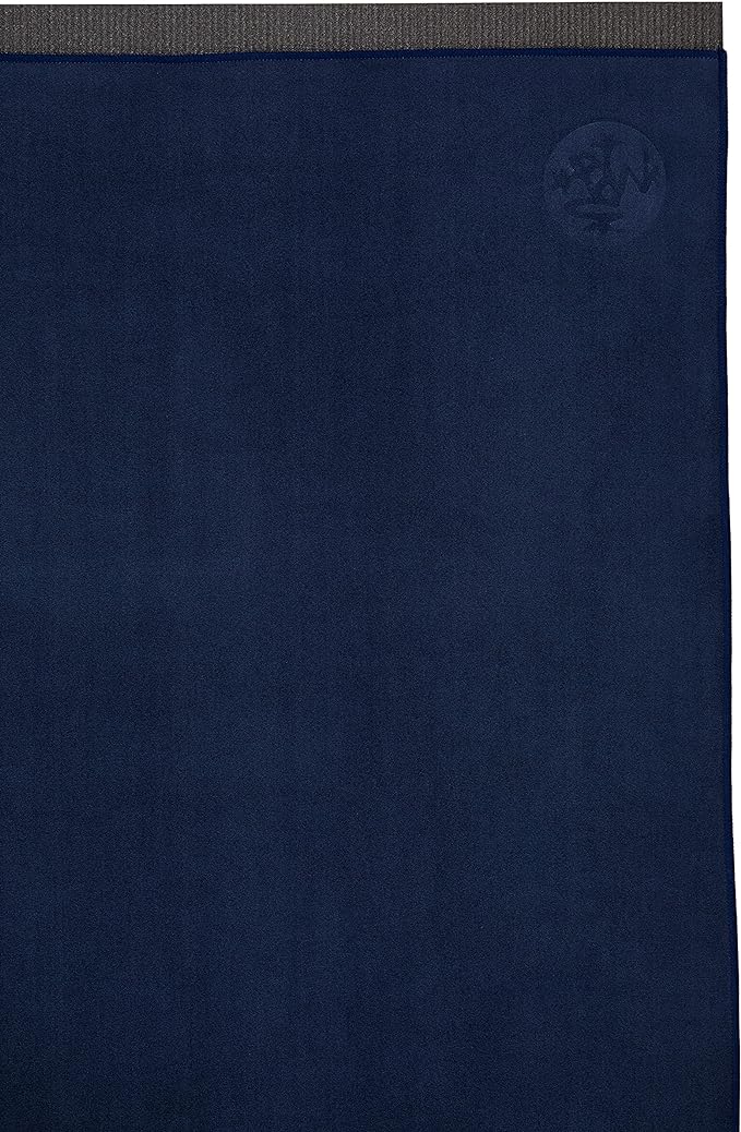 Manduka Yogitoes Hot Yoga Mat Towel - 71" | Moisture Activated Grip | Patented Silicone Nubs | Highly Absorbent, Durable & Easy Care | Made from Recycled Materials | 71 x 24 Inches | Midnight