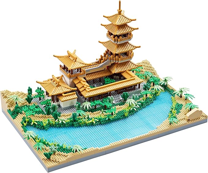 Chinese Architecture Micro Building Blocks Crescent Moon Spring Collection Model for Display for Adults Decorative Creative Toy Present for Children Age of 14+ 3350 PCS