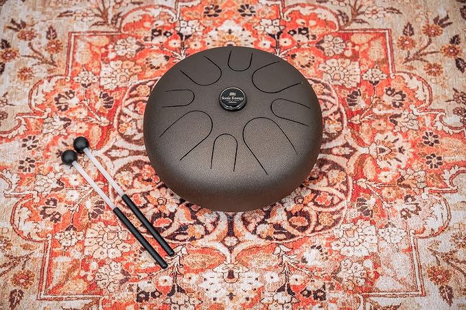 Meinl Sonic Energy Steel Tongue Drum 8 Notes 16" with Mallets, Bag — Sound Healing Instrument for Musical Education, Meditation, ASMR, Yoga