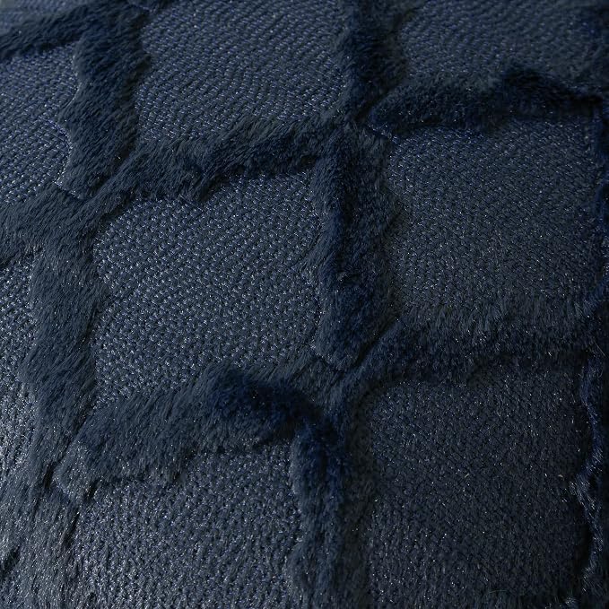 Set of 2 Soft Moroccan Throw Pillow Covers 18x18 Inch Plush Boho Decorative Pillow Cover Accent Cushion Case for Couch Sofa Bed, Navy Blue