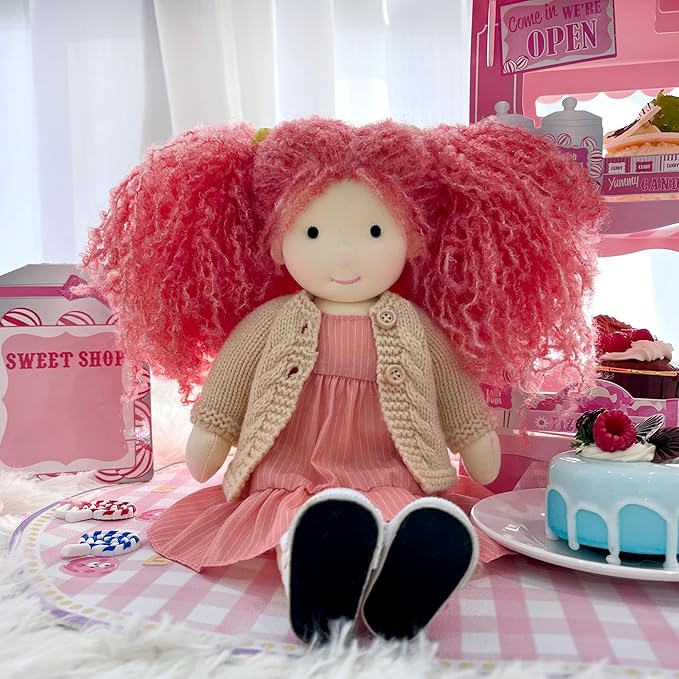 Waldorf Handmade Rag Doll - Personalized Collectors Plush for Kids Birthday Present With Beautiful Box-Caroline 12"