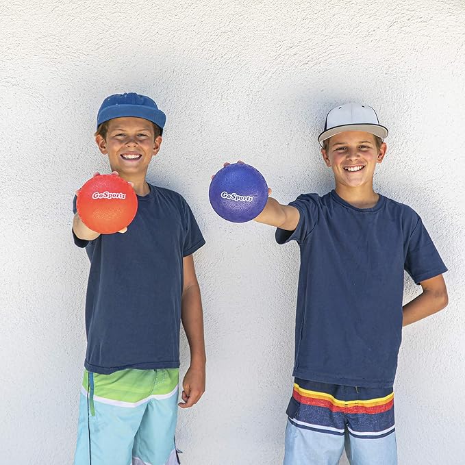 GoSports Inflatable Dodgeballs - Choose 5 Inch or 7 Inch No Sting Balls - Set of 6 Includes Ball Pump & Mesh Bag