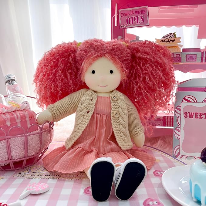 Waldorf Handmade Rag Doll - Personalized Collectors Plush for Kids Birthday Present With Beautiful Box-Caroline 12"