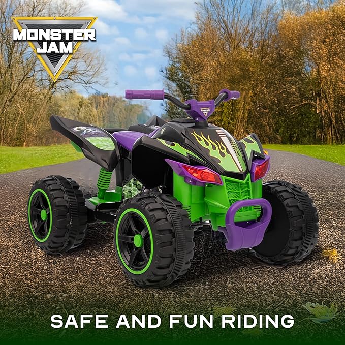 Voyager - Monster Jam - 12V ATV Ride On Toy, Fun and Exciting Ride for Kids, Stylish Design for Imaginative Play