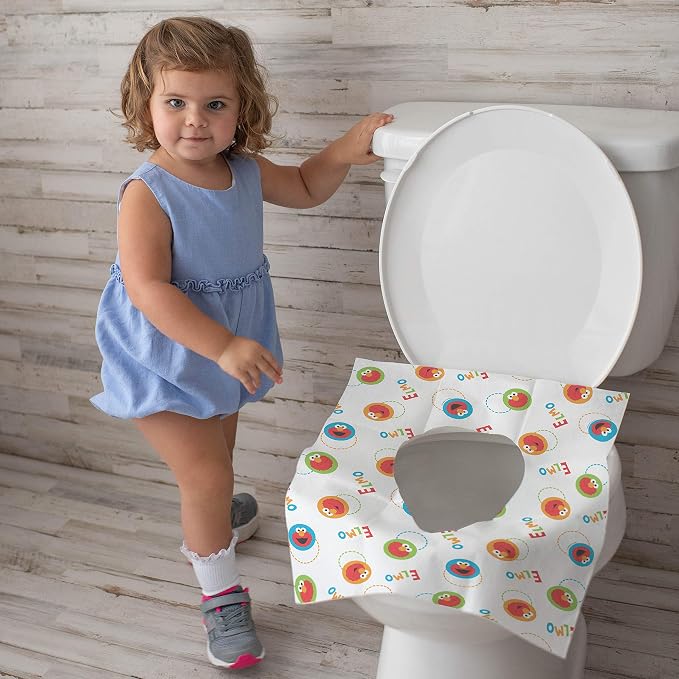 Sesame Street Potty Topper Disposable Stick-in-Place Toilet Seat Covers, 10 Count (Pack of 1)
