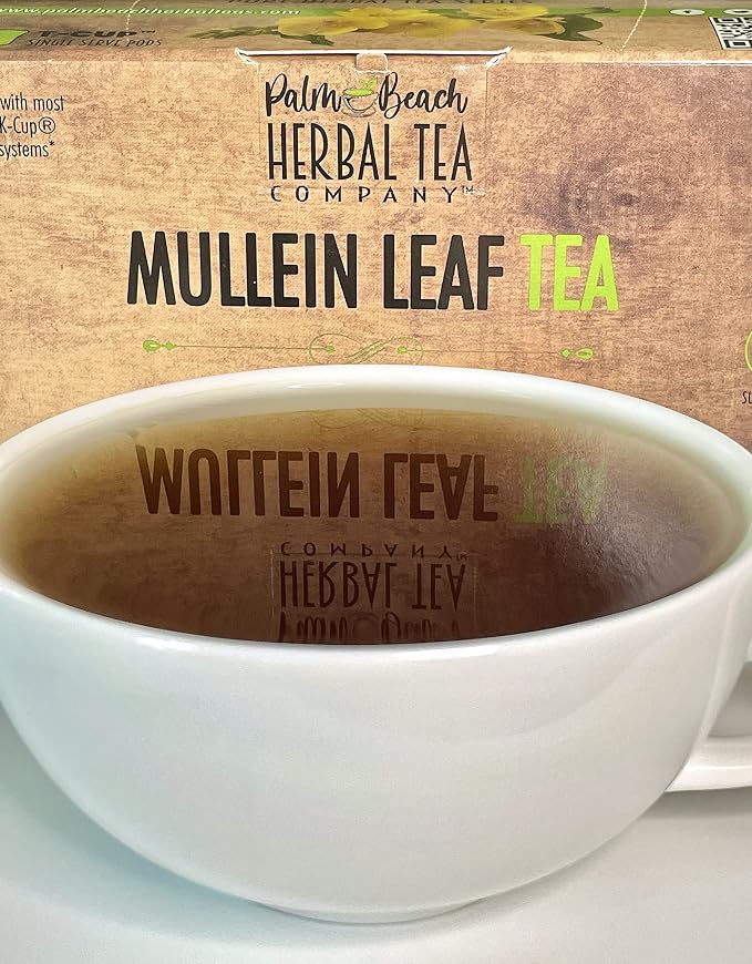 Palm Beach Medicinal Herbs - Mullein Leaf Tea T-CUP™ Pods Single Cup Brew Pods Compatible with Keurig K-Cup Single-Serve Brewers (12 Count)