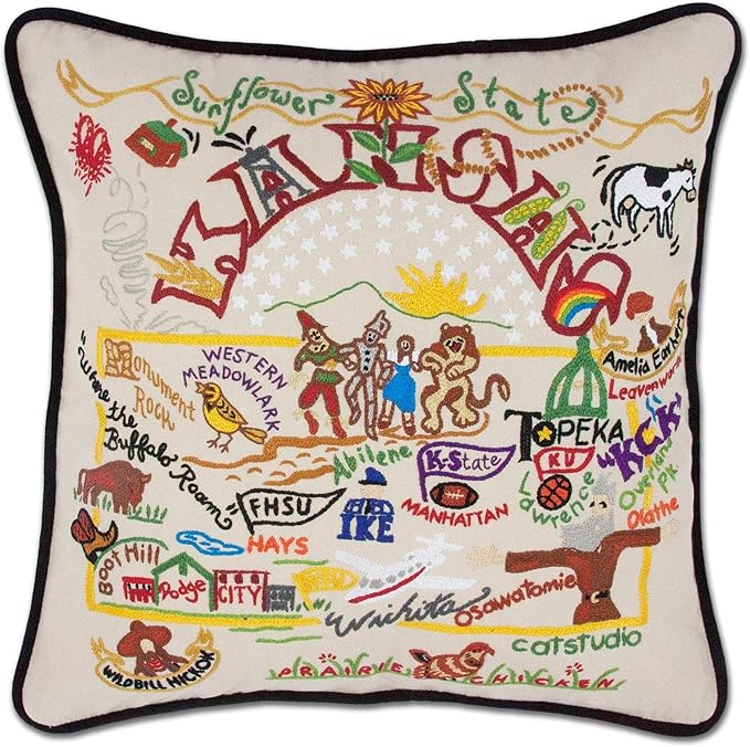 Catstudio Kansas Embroidered Decorative Throw Pillow