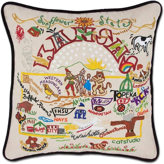 Catstudio Kansas Embroidered Decorative Throw Pillow