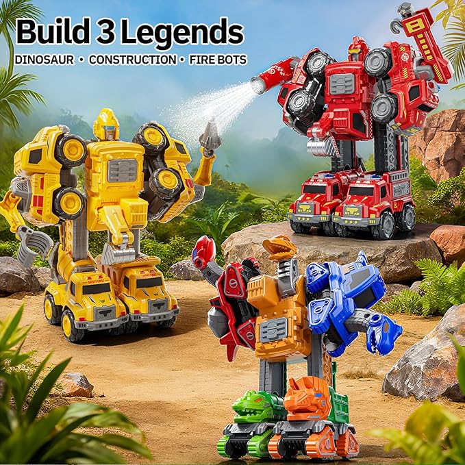 Transform Toys for Boys 4-6, 5 in 1 Take Apart Toys for Boys 3-5, Dinosaur Transforming Assembling Robot Toy for Kids, Educational Birthday Gift for 4 5 6 7 8 Year Old Boy Girls