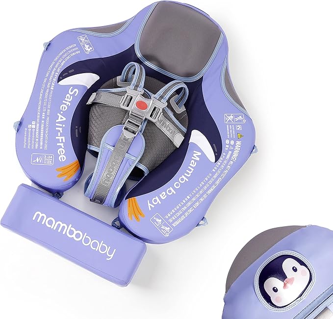 Baby Floats for Pool with Canopy Removable Sun Protection Canopy Mambobaby Float Non Inflatable Upgrade Add Tail Avoid Flip Waterproof Skin-Friendly Infant Swim Float 3-24 Months