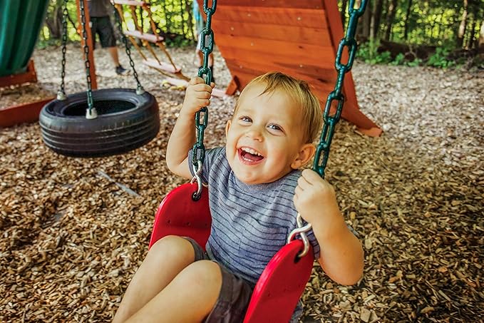 Jack & June Red Belt Playset Swing with 80” Chains Made for 5’ and 6’ Deck Height
