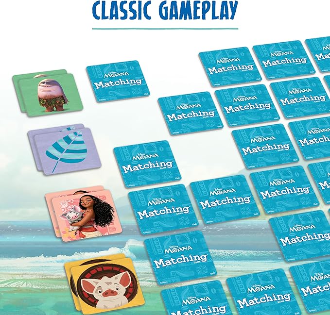 Wonder Forge Disney Moana Matching Game - Fun and Educational Memory Game for Boys and Girls Ages 3-5 - Featuring Moana and Maui - Toddler Learning Activity