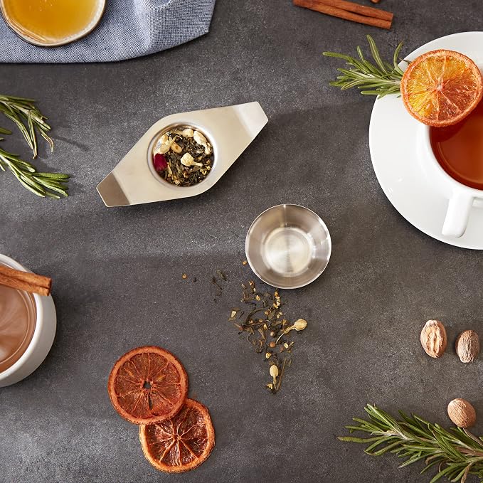RSVP International Tea Strainer Collection, Strainer & Drip Cup