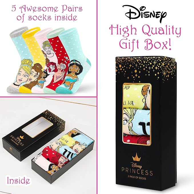 Disney Stitch Socks Gifts for Women Teens, US Size 4-9, Baby Yoda Pack of 5 Fuzzy Casual Crew Socks for Home Sleep Winter