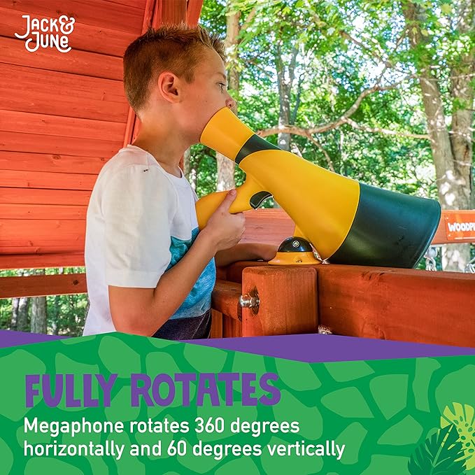 Jack and June Green Megaphone for Outdoor Playsets, Wooden Jungle Gyms, and Residential Playgrounds