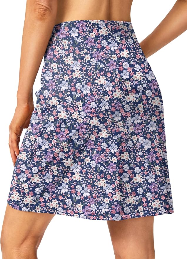 G Gradual 19" Skorts for Woman with Pockets High Waist Golf Skirt | Lightweight, Stretchy, Breathable, Tummy Control, Built-in Shorts, Athletic, Tennis, Pickleball, Casual Summer