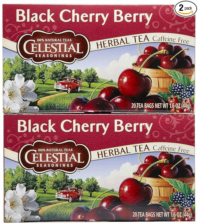 Celestial Seasonings Black Cherry Berry Tea Bags, 20 Count (Pack of 2)