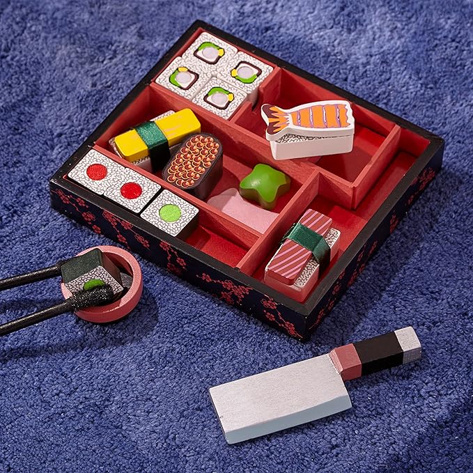 Melissa & Doug Sushi Slicing Wooden Play Food Set