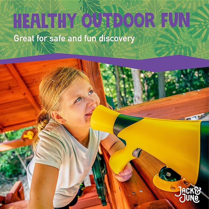 Jack and June Green Megaphone for Outdoor Playsets, Wooden Jungle Gyms, and Residential Playgrounds