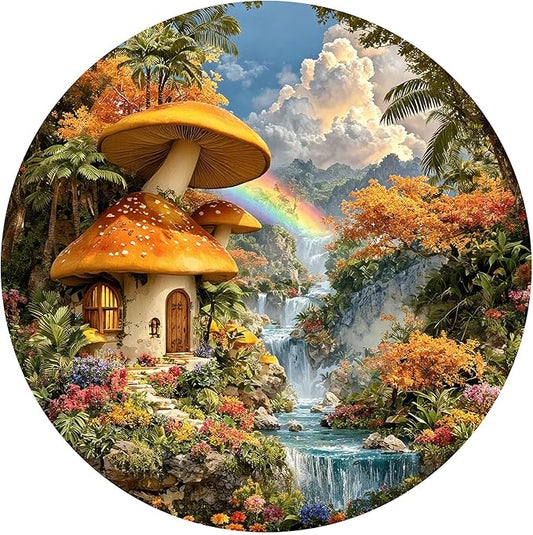 1000 Piece Puzzle for Adults - Mushroom House Jigsaw Puzzles - Impossible Hard Difficult Challenging Jigsaw Puzzle -Brain Teaser Adult Puzzles - Christmas Birthday Gifts for Women/Men