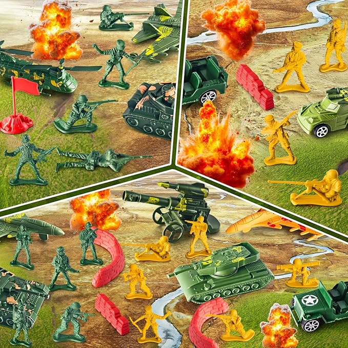 Plastic Army Men Action Figures Toy Soldiers Military Play for Kids Boys Birthday Gifts Idea